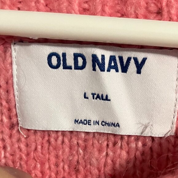 Old Navy Pink Speckled Cable-Knit Popcorn Sweater Women's Size L TALL - Picture 8 of 9